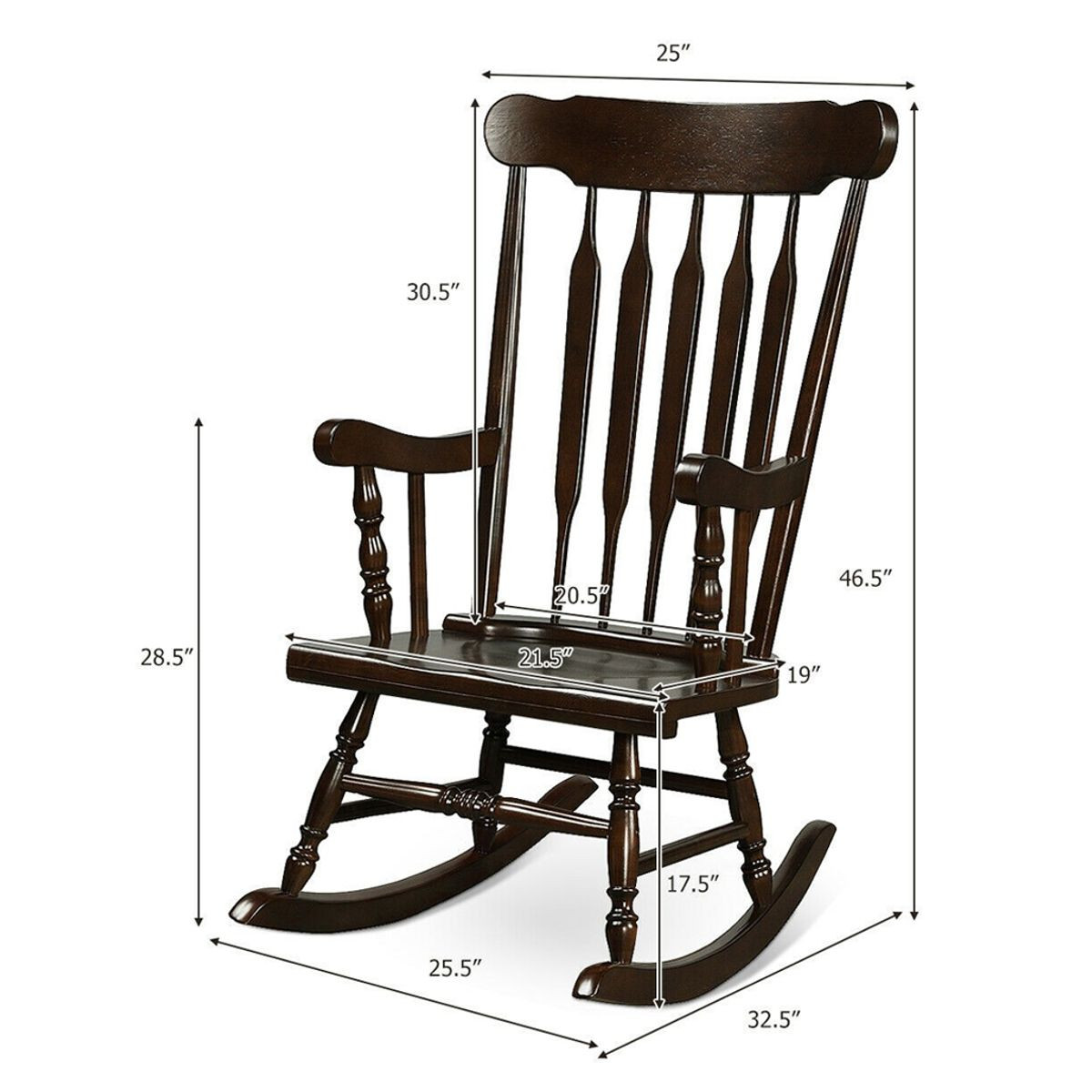 Glossy Finish Wooden Rocking Chairs (Set of 2) product image