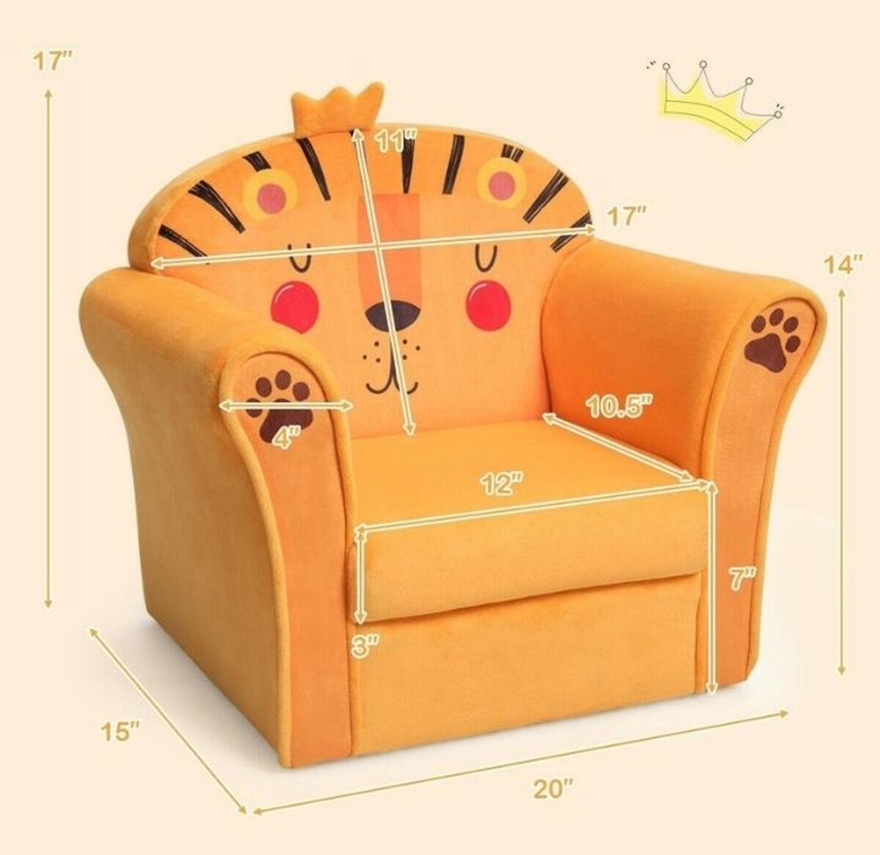 Kids' Animal Print Upholstered Armchair product image