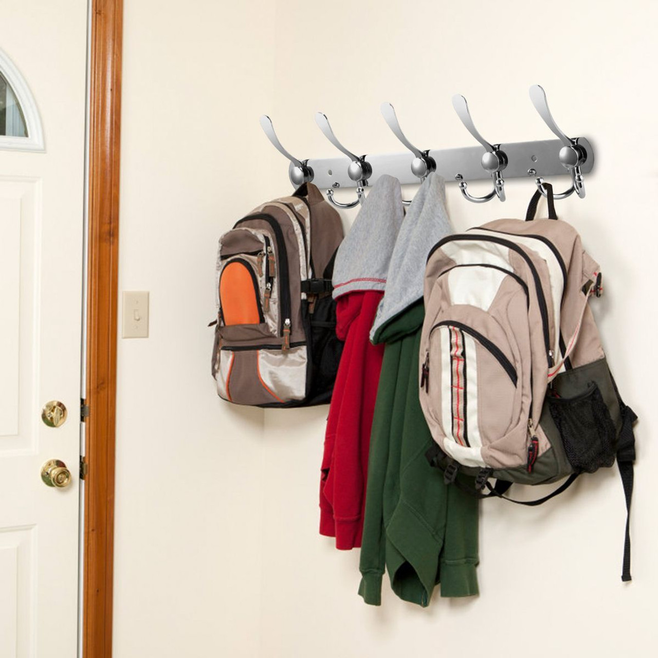 iMounTEK® 15-Hook Stainless Steel Wall-Mounted Hanger Rack product image