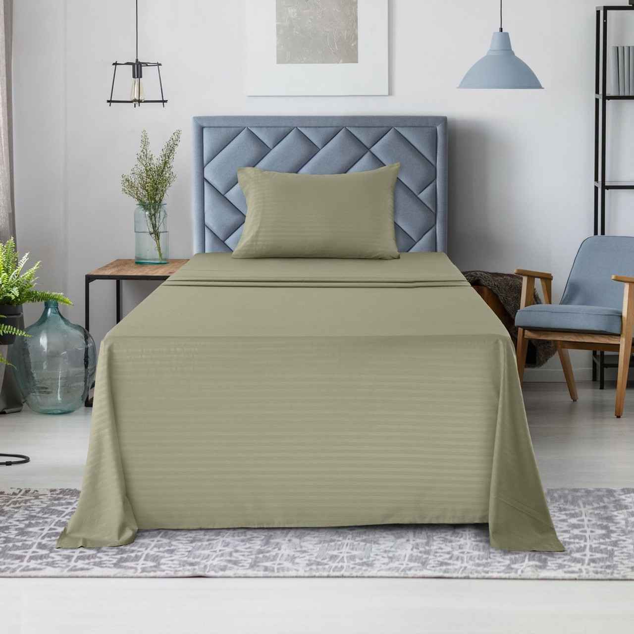 Brushed Microfiber Striped Bed Sheet Set product image