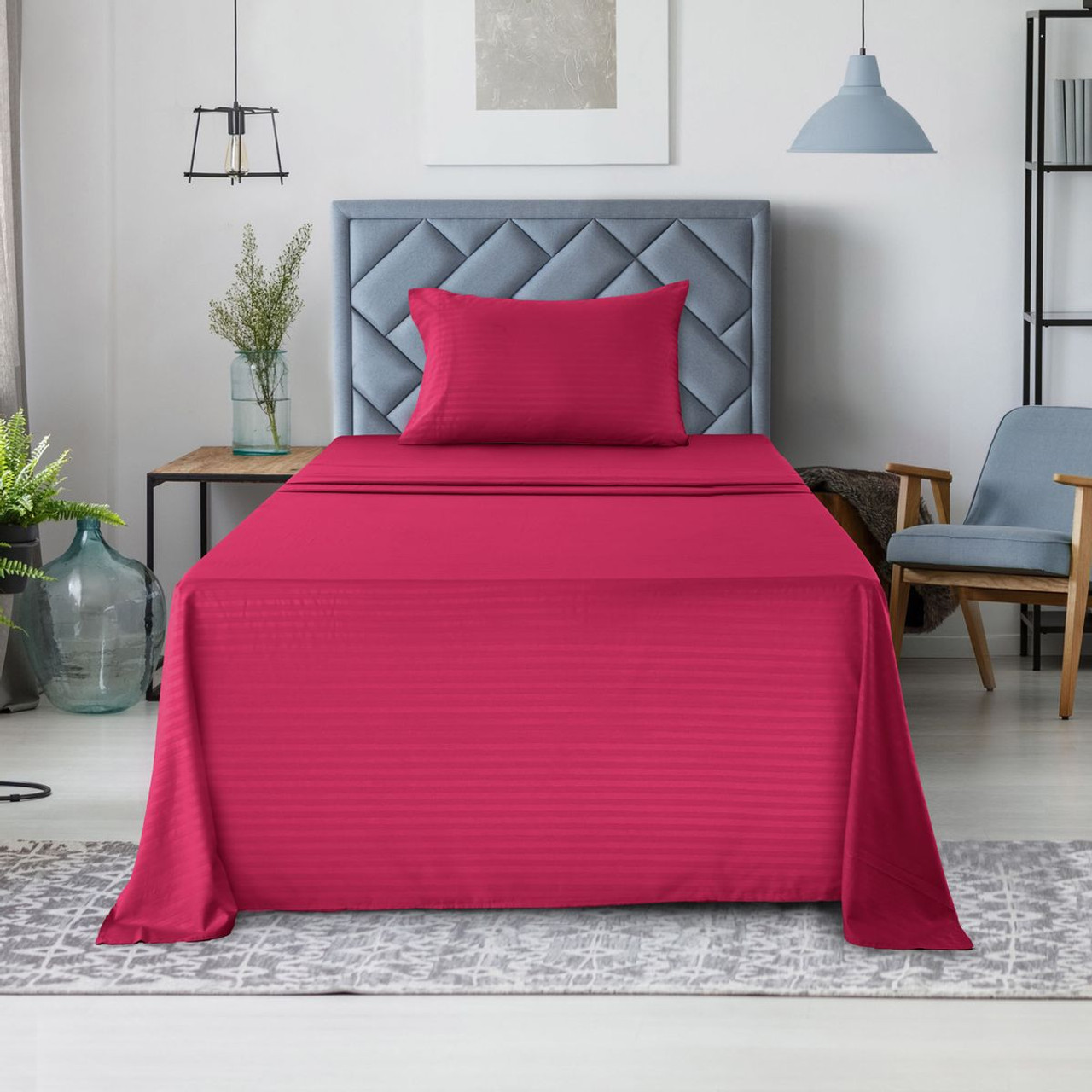 Brushed Microfiber Striped Bed Sheet Set product image
