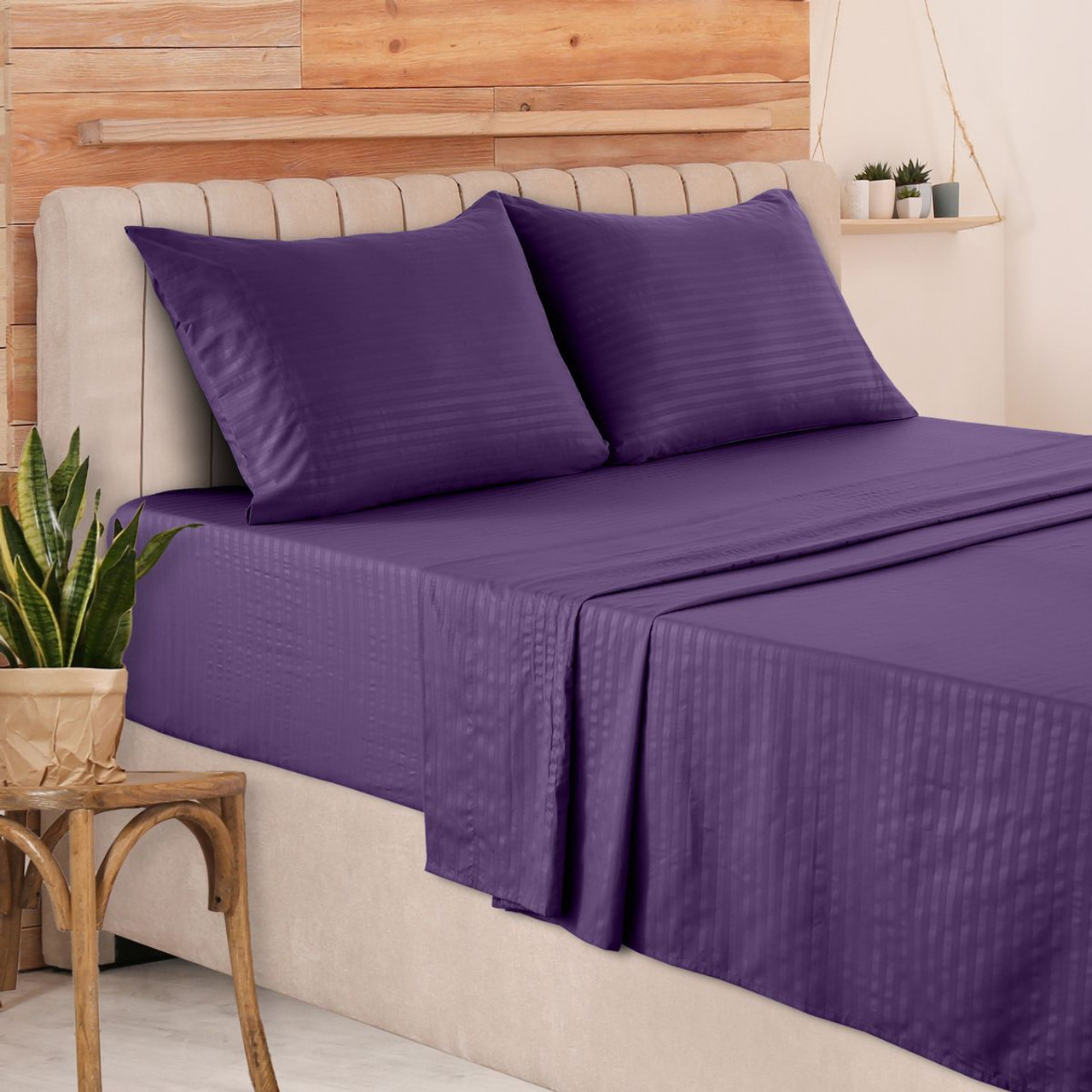 Brushed Microfiber Striped Bed Sheet Set product image