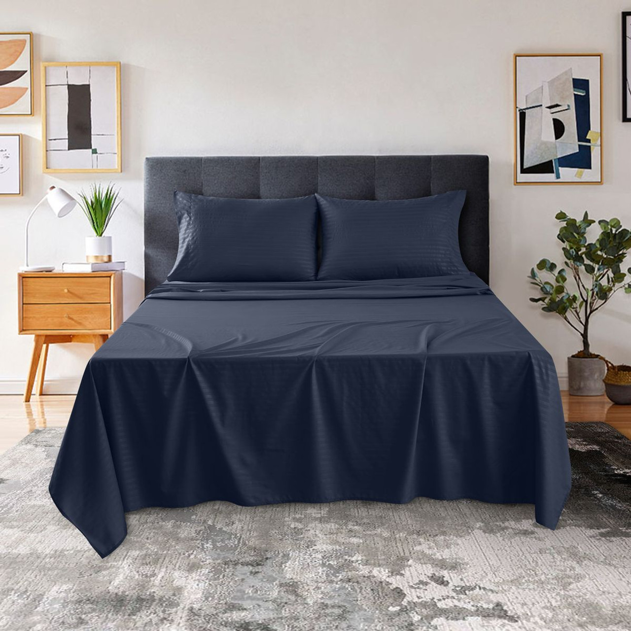 Brushed Microfiber Striped Bed Sheet Set product image