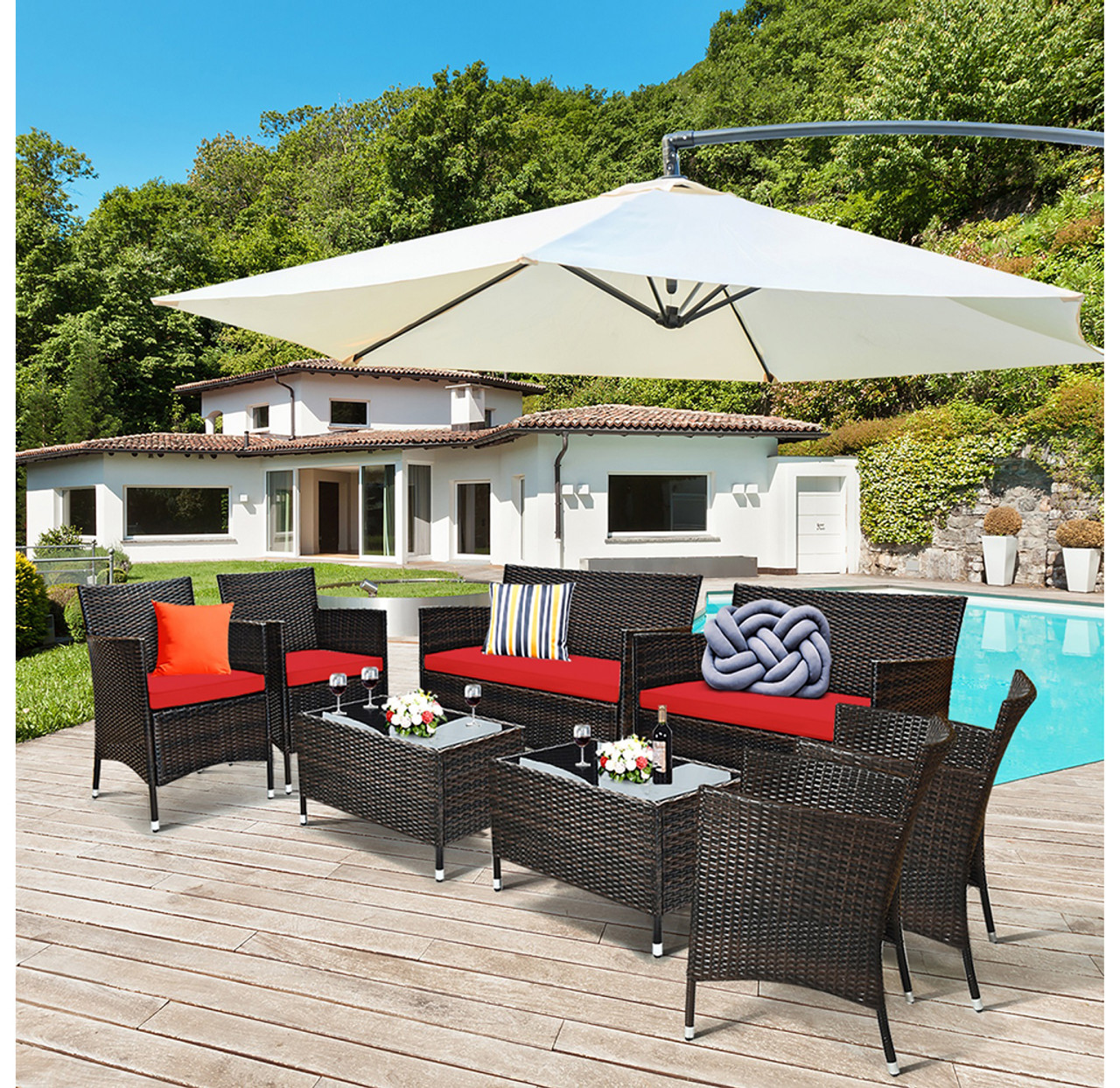 Rattan Outdoor 8-Piece Patio Furniture Set product image