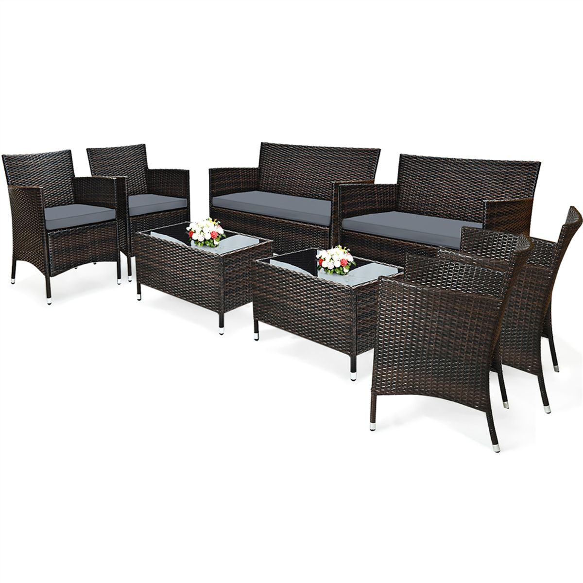 Rattan Outdoor Patio Furniture Set (4- or 8-Pieces) product image