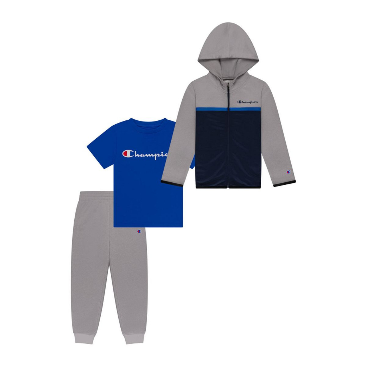 Champion® Boy's 3-Piece Active Hoodie, Jogger and T-Shirt Set - DailySteals