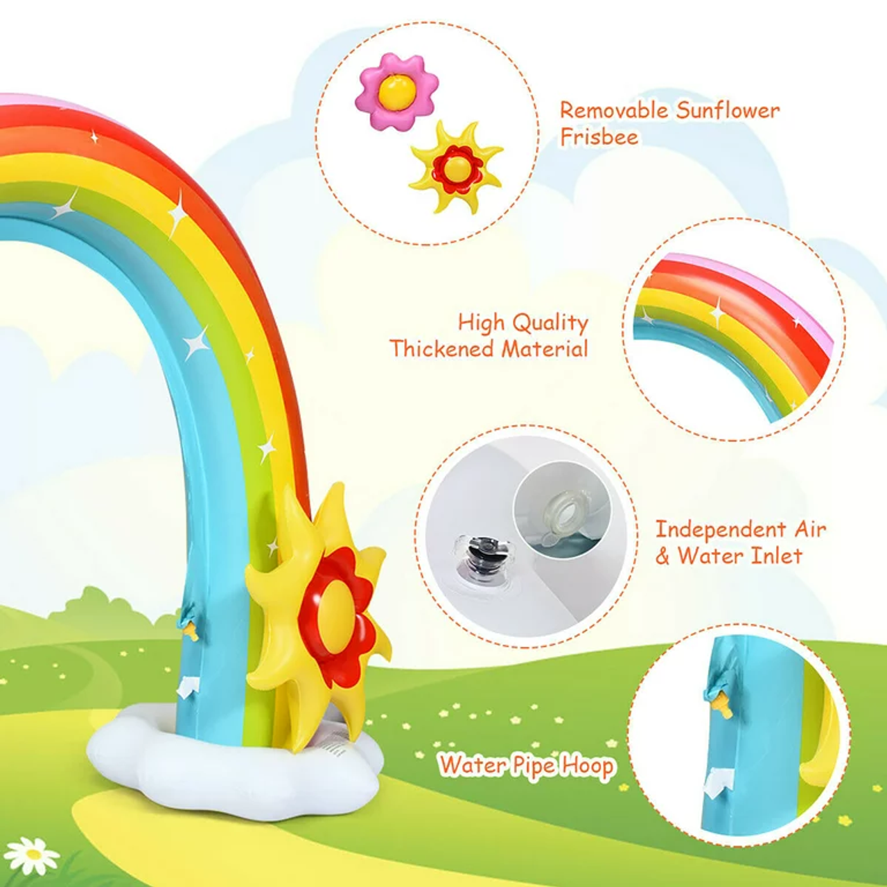 Kids' 7.5-Foot Inflatable Rainbow Arch Sprinkler product image