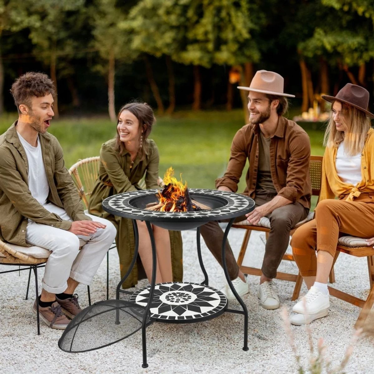 30-Inch Round Outdoor Wood-Burning Fire Pit Table product image