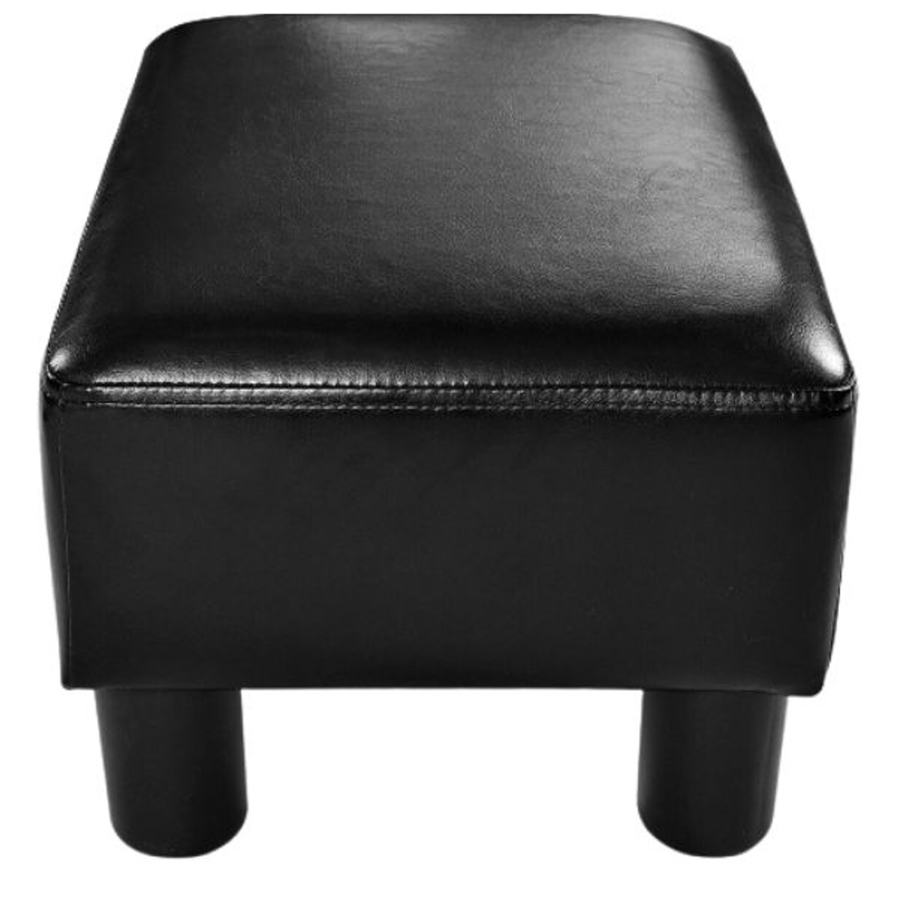 Black Faux Leather Small Ottoman Footrest product image