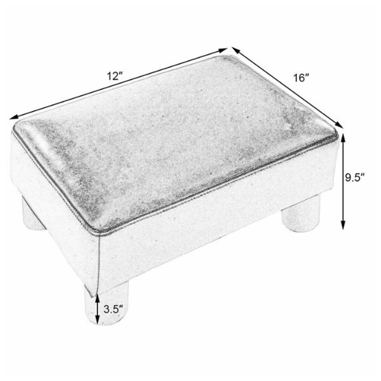 Black Faux Leather Small Ottoman Footrest product image