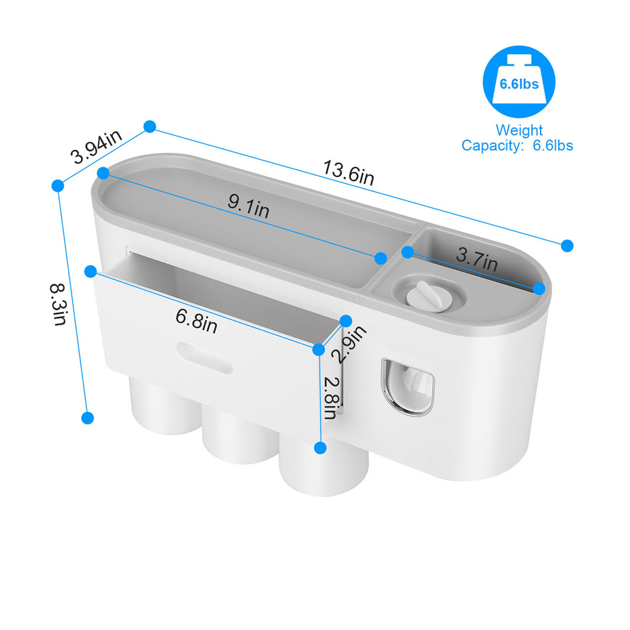 iMounTEK® Wall-Mounted Toothbrush Holder Rack (2- or 3-Cup Design) product image