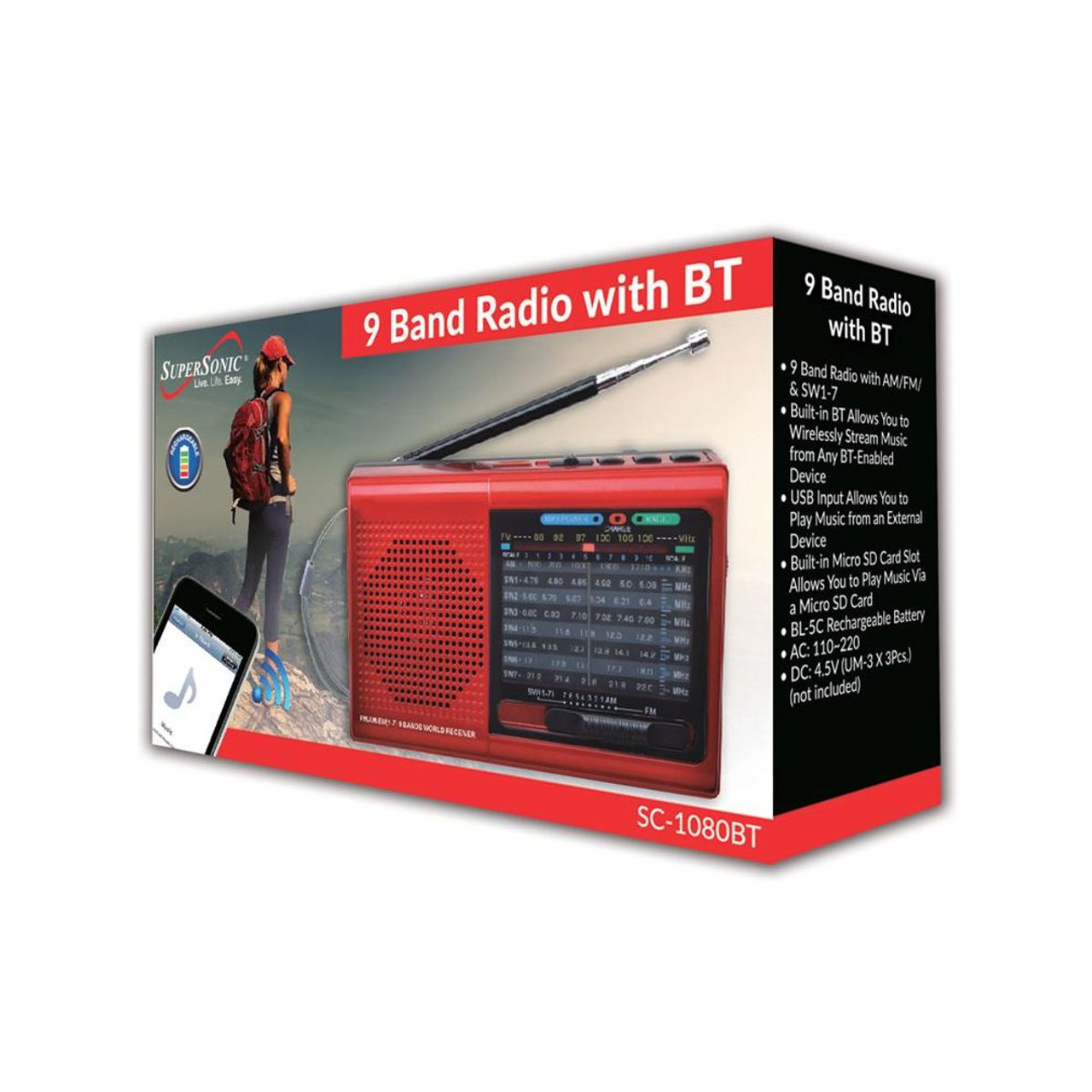SuperSonic® 9-Band Radio with Bluetooth product image SuperSonic® 9-Band Radio with Bluetooth product image