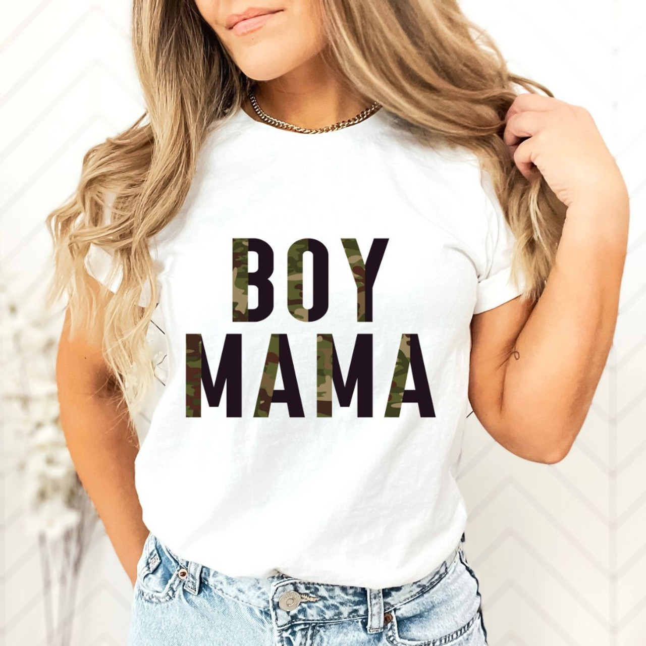 'Boy Mama' Camo Lettering Short-Sleeve T-Shirt product image
