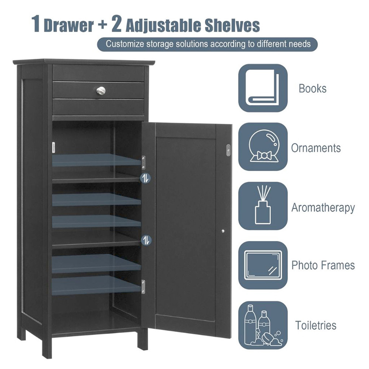 Free-Standing Bathroom Floor Cabinet with Drawer product image