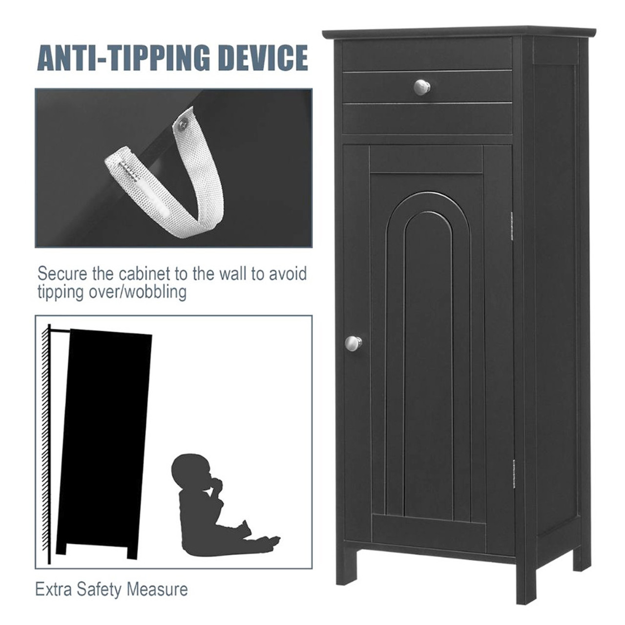 Free-Standing Bathroom Floor Cabinet with Drawer product image