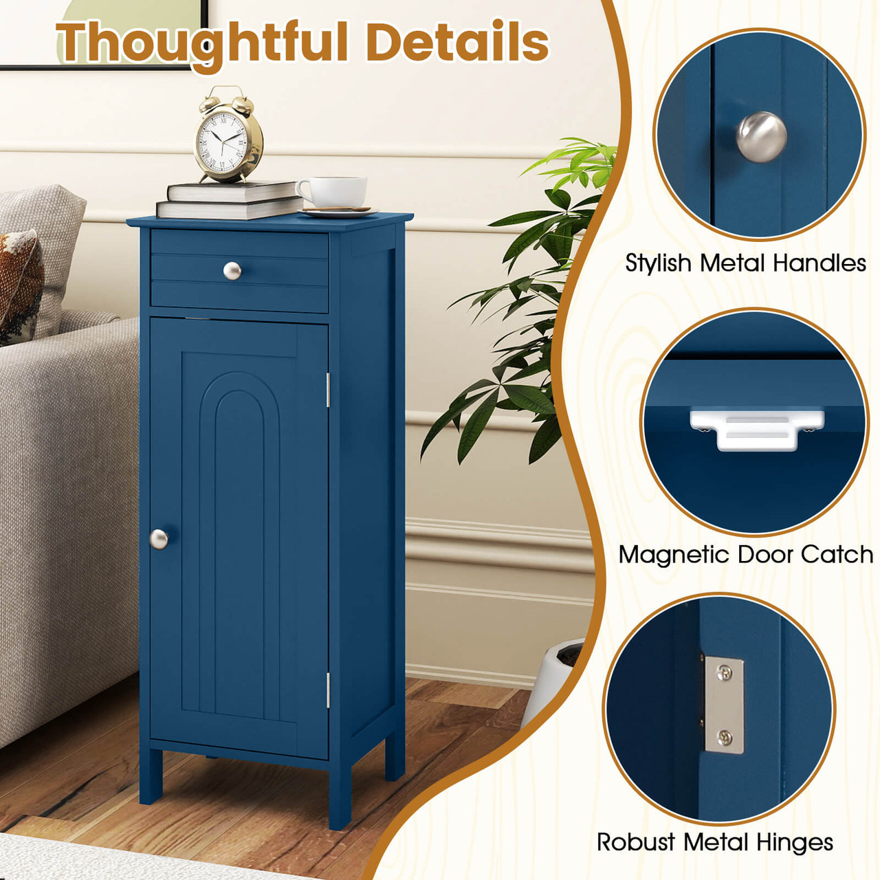 Free-Standing Bathroom Floor Cabinet with Drawer product image