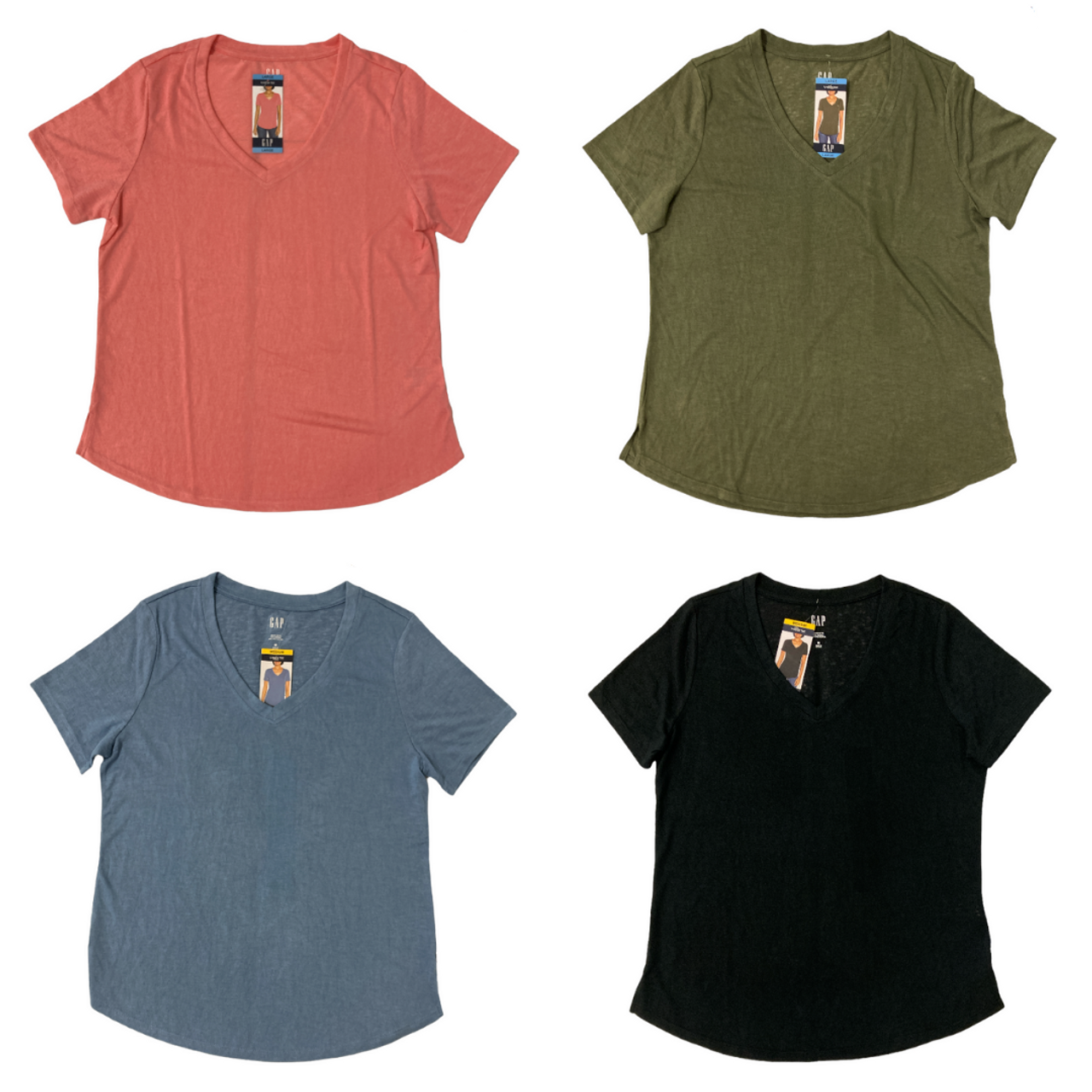 GAP Women's Lightweight Modal Blend V-Neck Scoop Hem T-Shirt product image