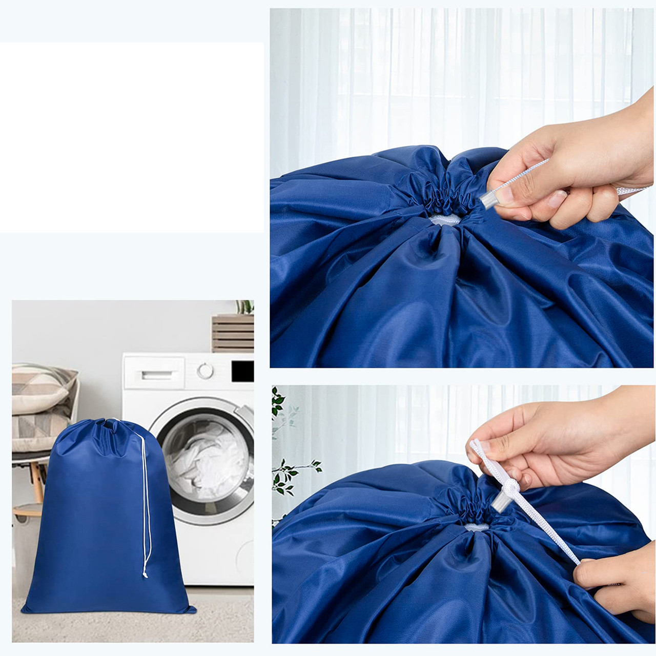 Heavy-Duty Large Nylon Clothes Laundry Bag with Drawstring Top Closure (2-Pack) product image