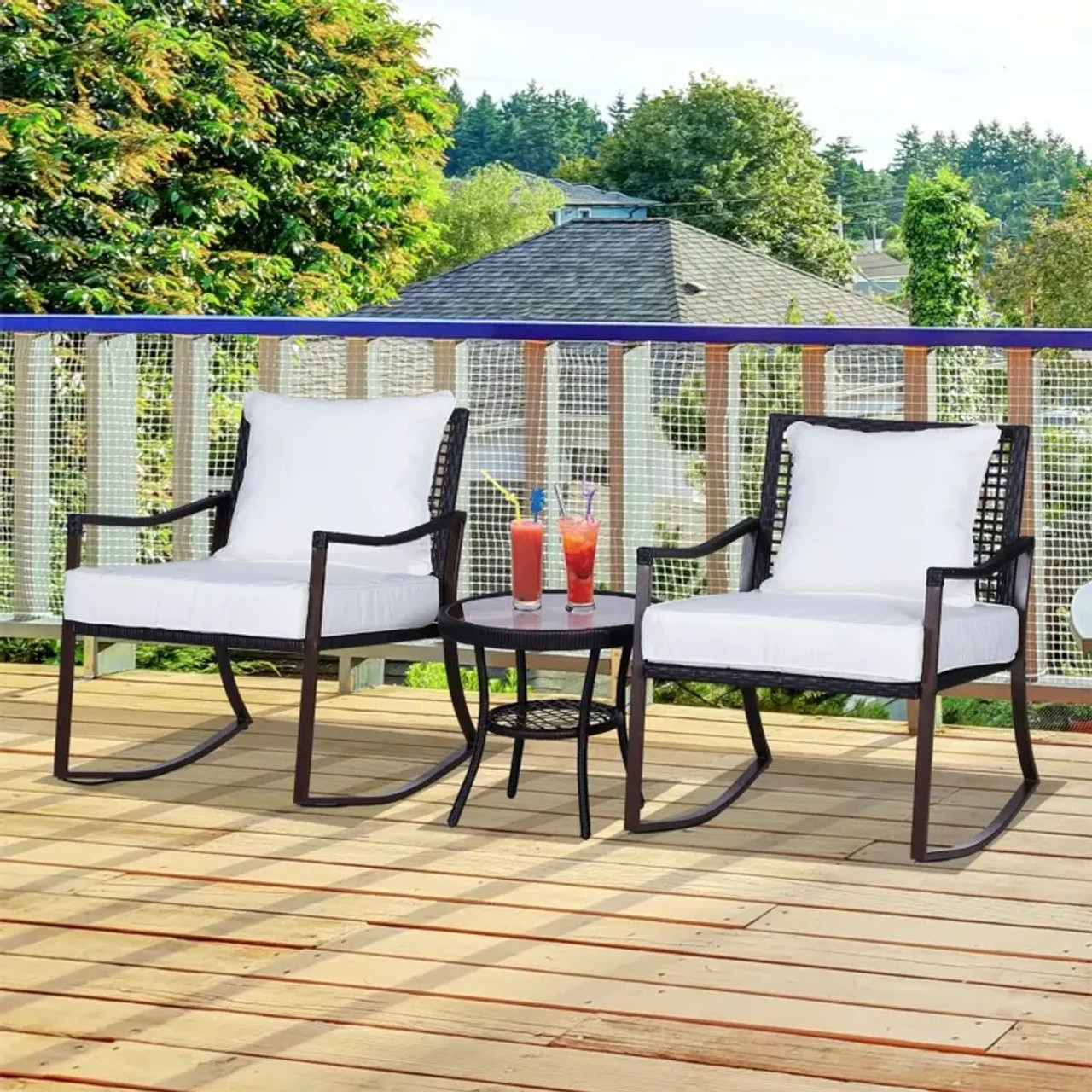 Outsunny® 3-Piece Patio Rocking Chair Set product image
