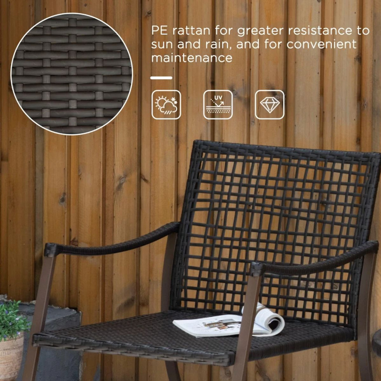 Outsunny® 3-Piece Patio Rocking Chair Set product image