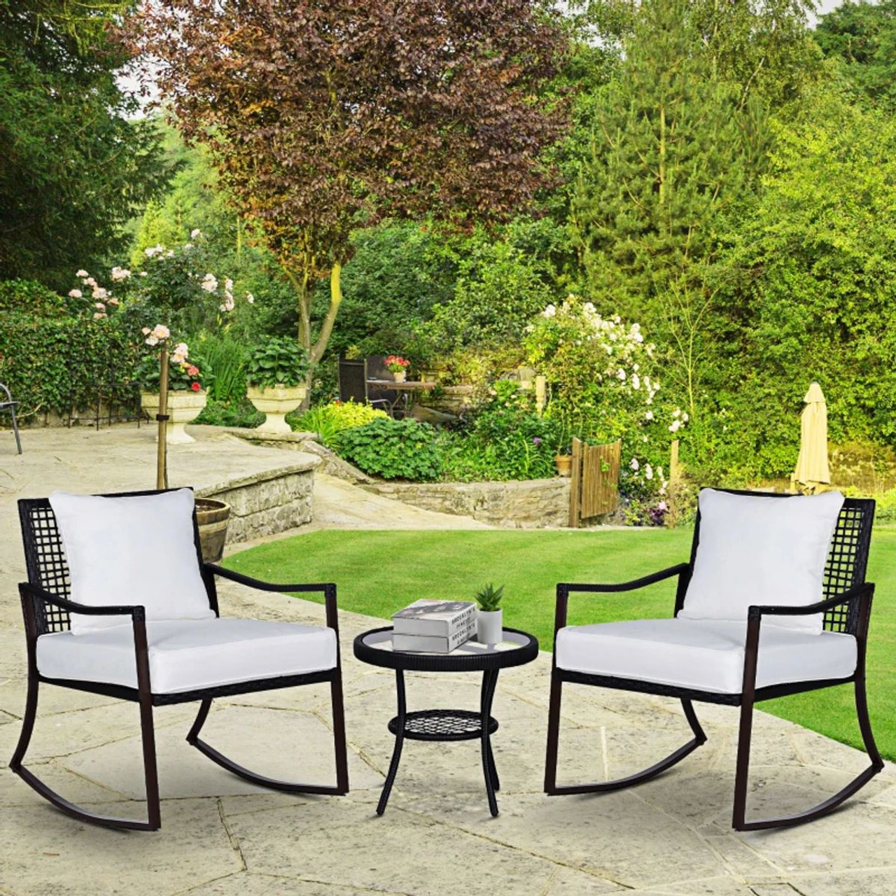 Outsunny® 3-Piece Patio Rocking Chair Set product image