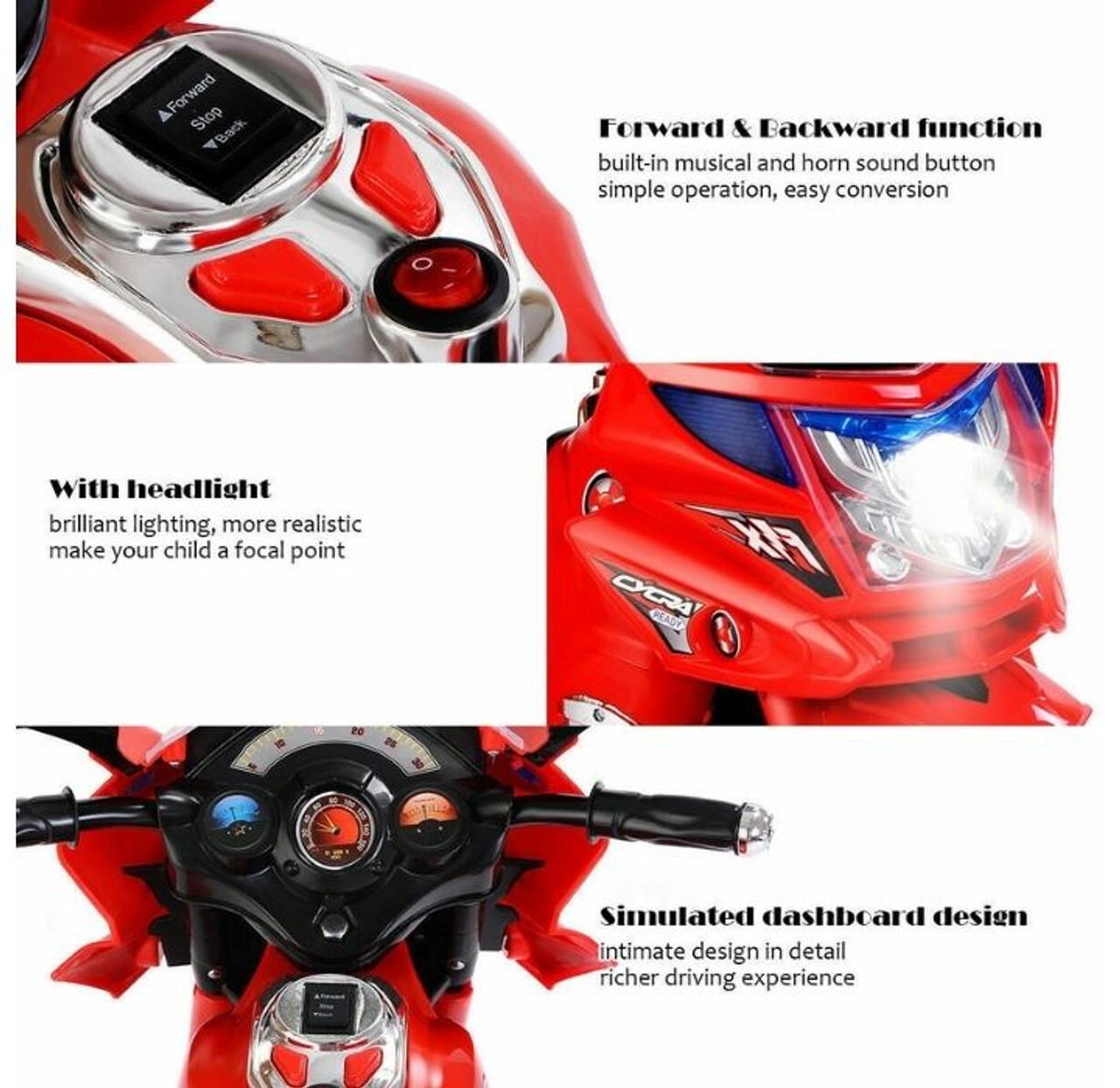 Electric 6V 3 Wheel Kids' Ride-On Motorcycle  product image