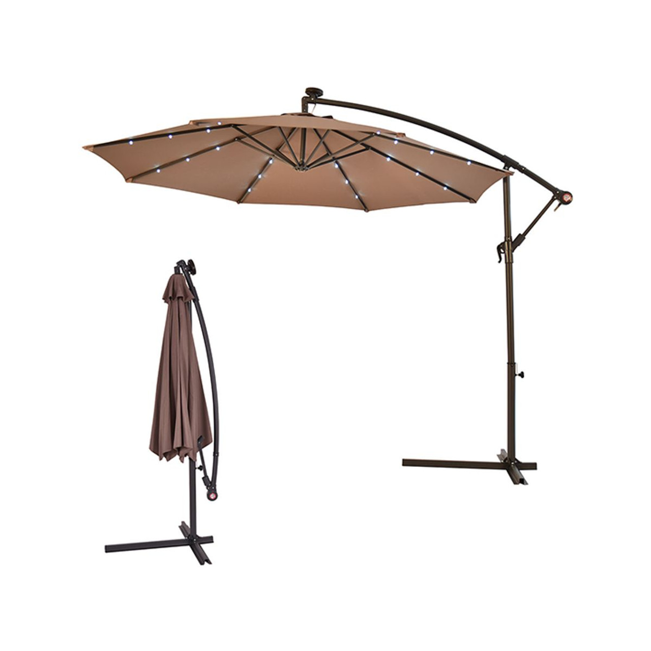 10-Foot Hanging Solar LED Patio Umbrella product image