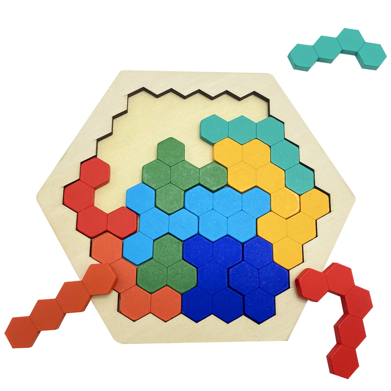 14-Piece Colorful Geometric Brain Teaser Logic Puzzle Toy product image