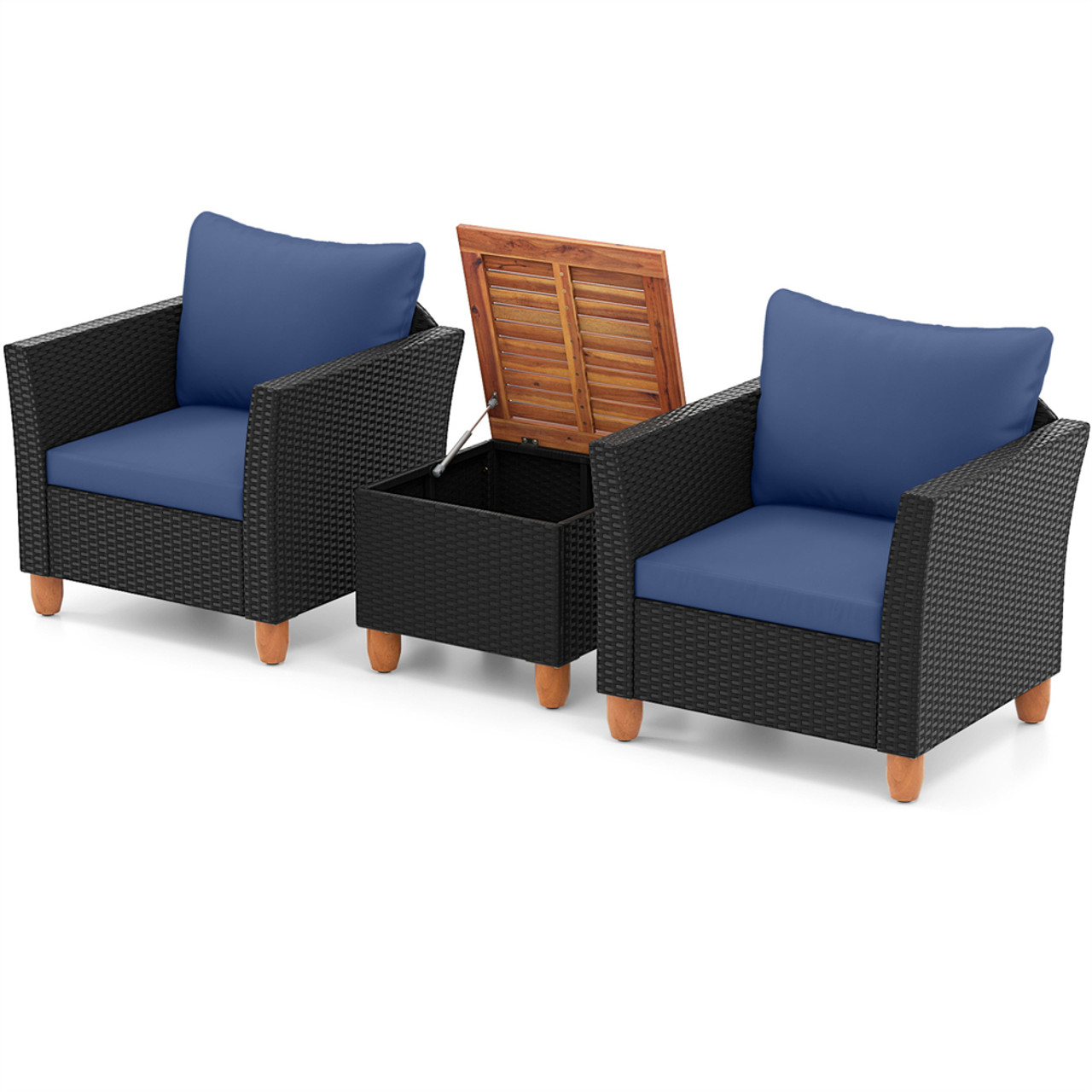 3-Piece Outdoor Patio Rattan Furniture Set product image