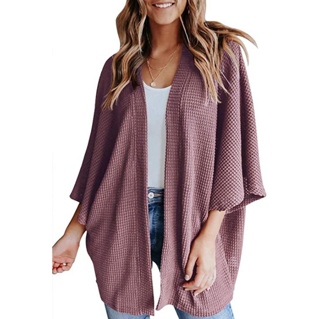 Women's Cocoon Lightweight Kimono-Sleeve Sweater Cardigan product image