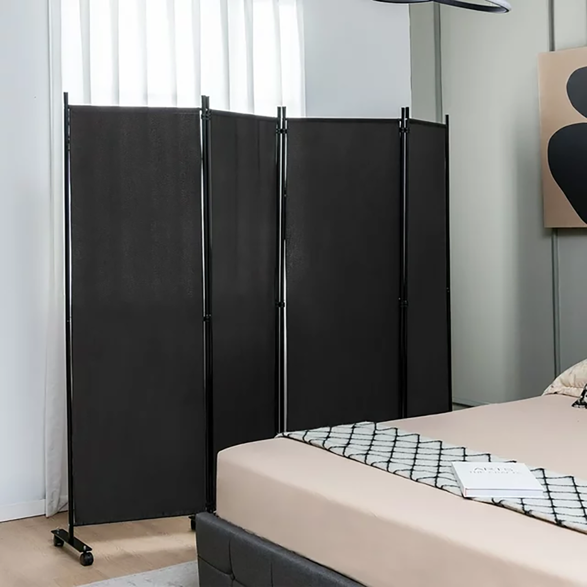 4-Panel Folding Room Divider product image