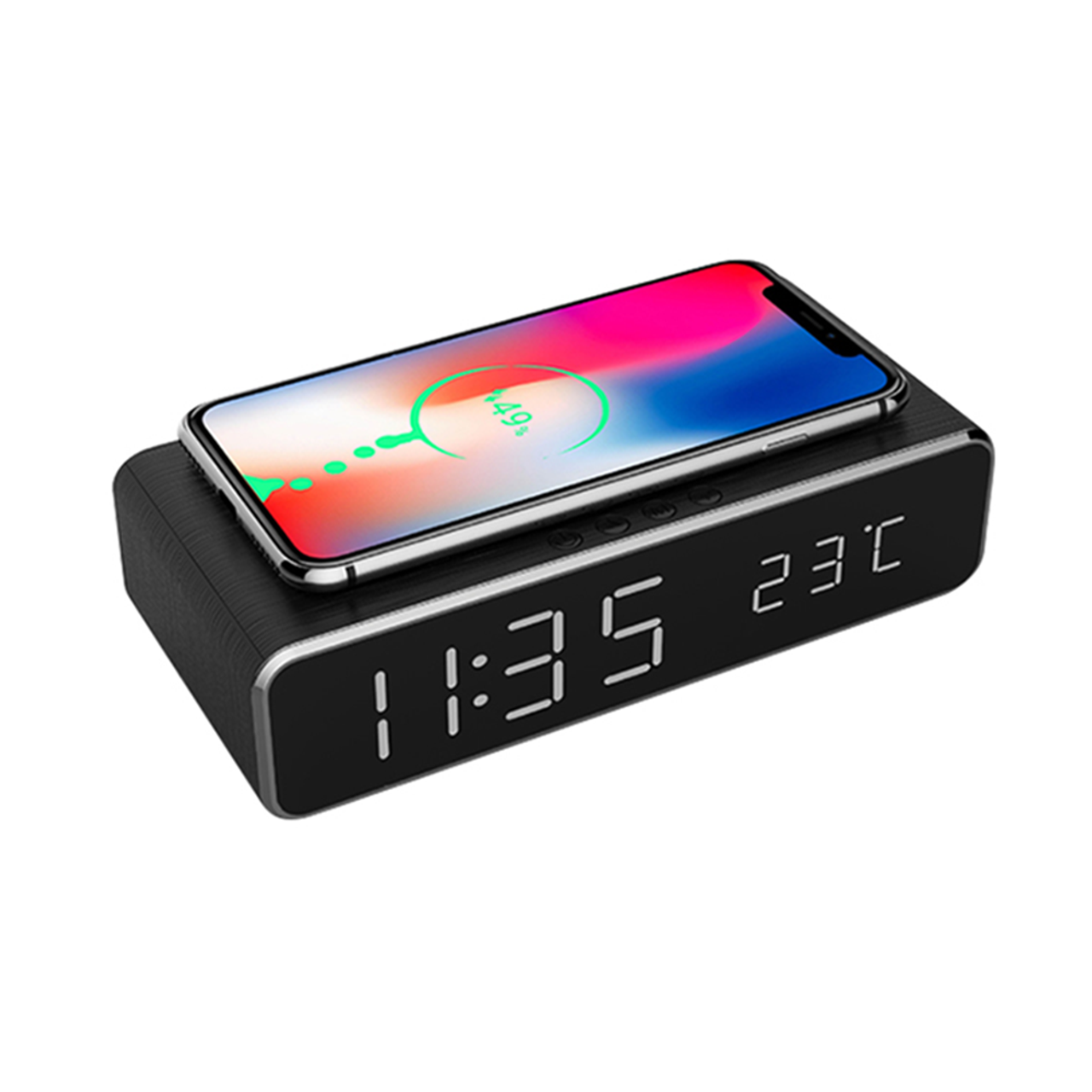 LED Alarm Clock with Wireless Charger and USB Port product image