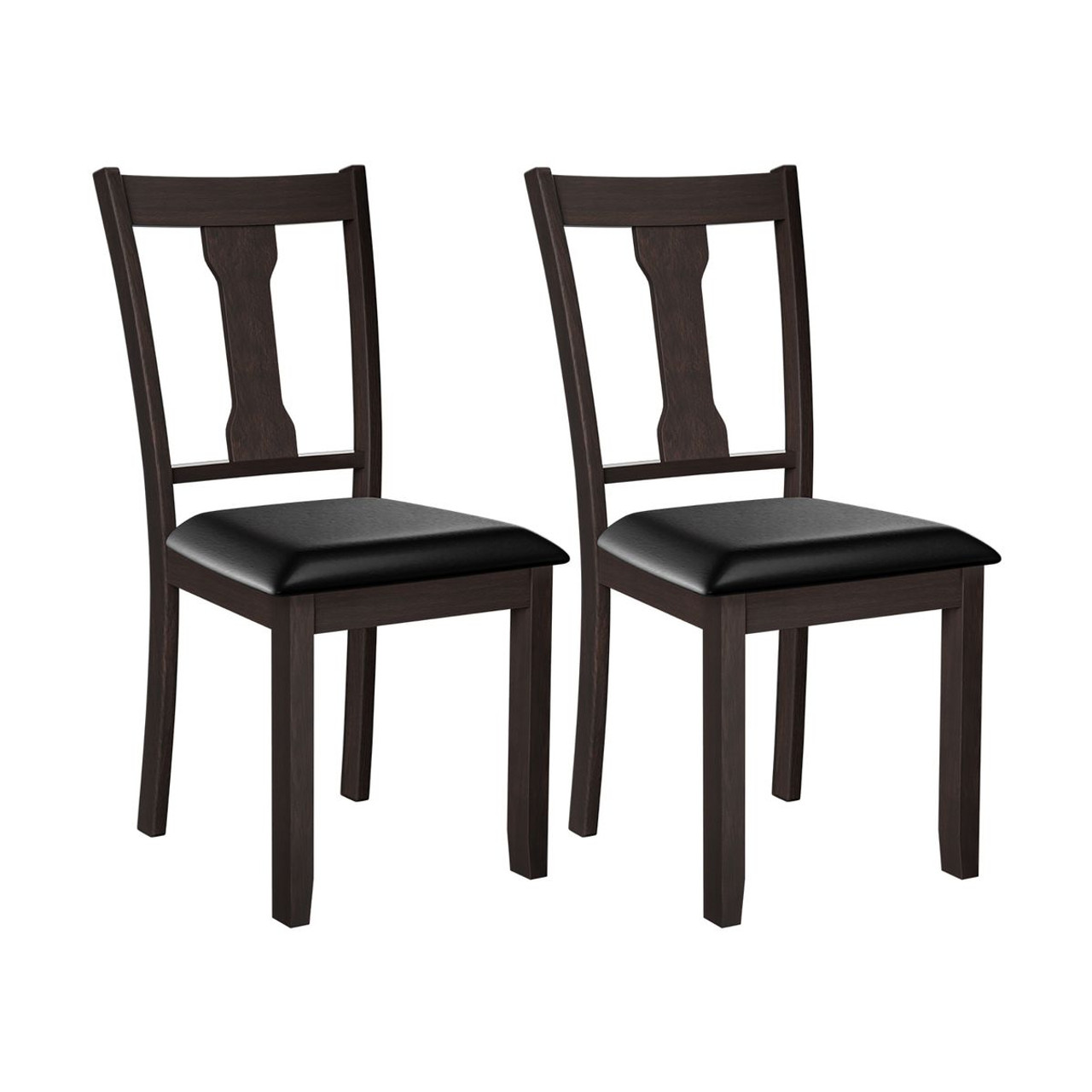 Dining Room Chairs with Rubberwood Frame & Upholstered Padded Seat (Set of 2) product image