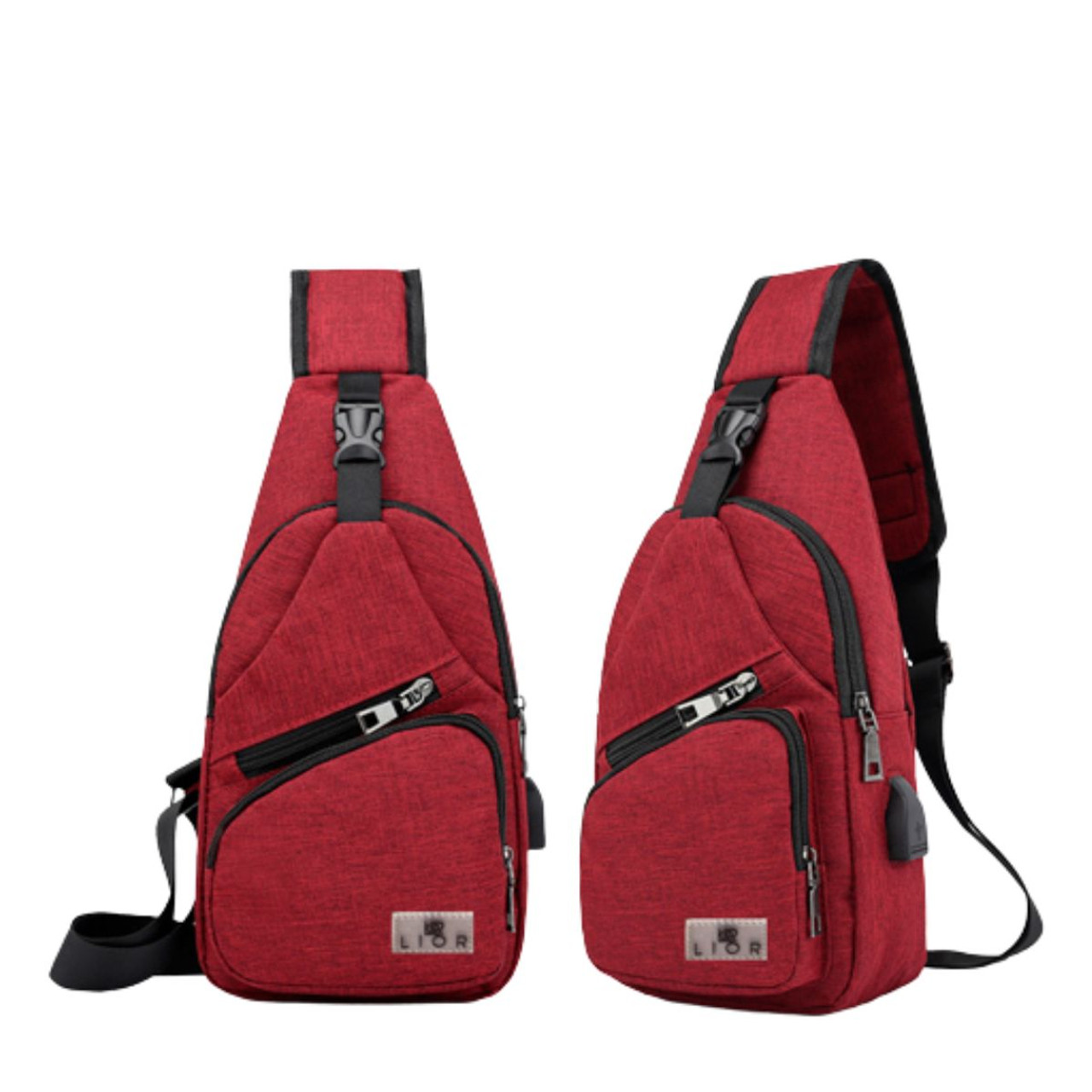 Lior™ Shoulder Crossbody Backpack with USB Cable product image