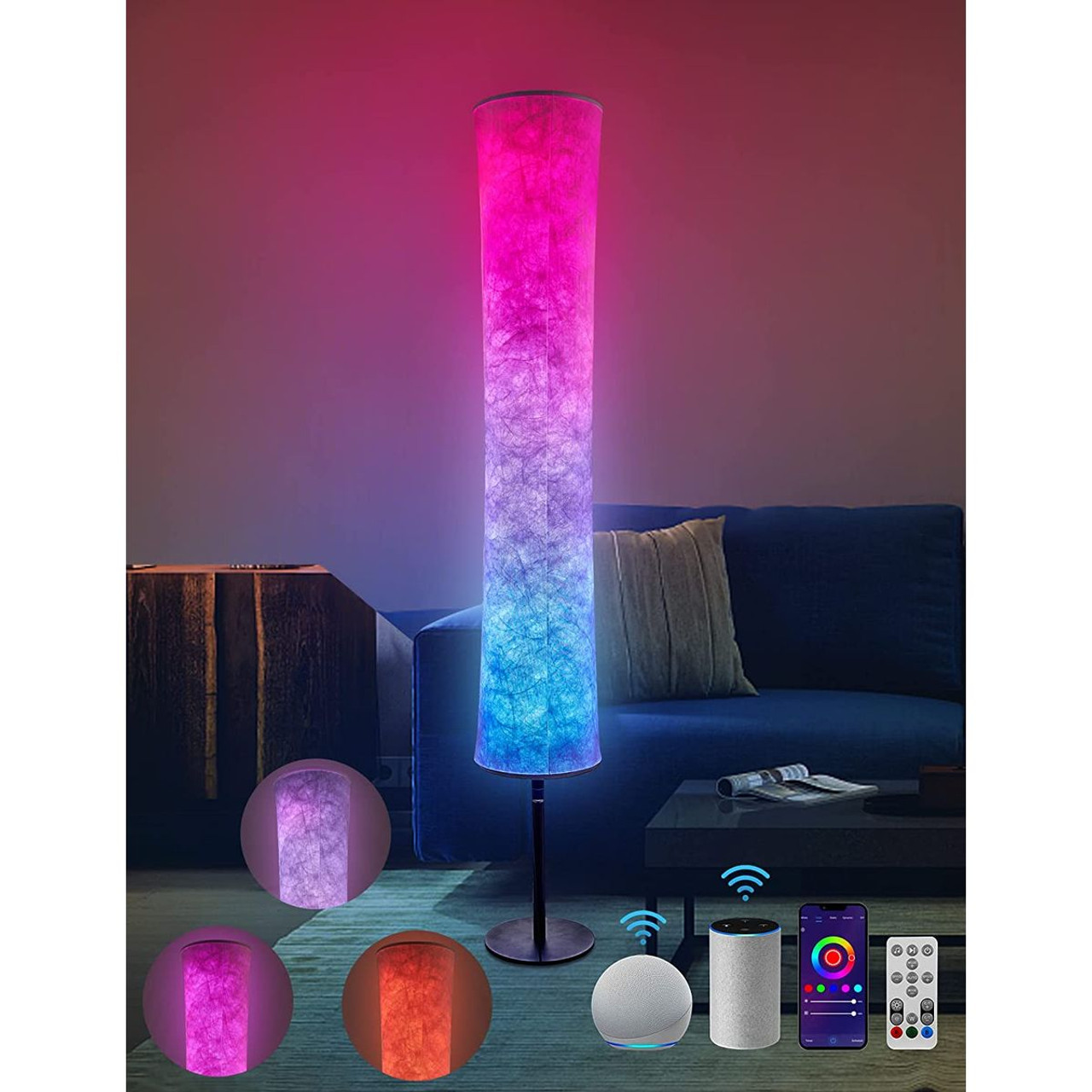 RGB Color-Changing LED Smart Lamp with Alexa Control (1- or 2-Pack) product image