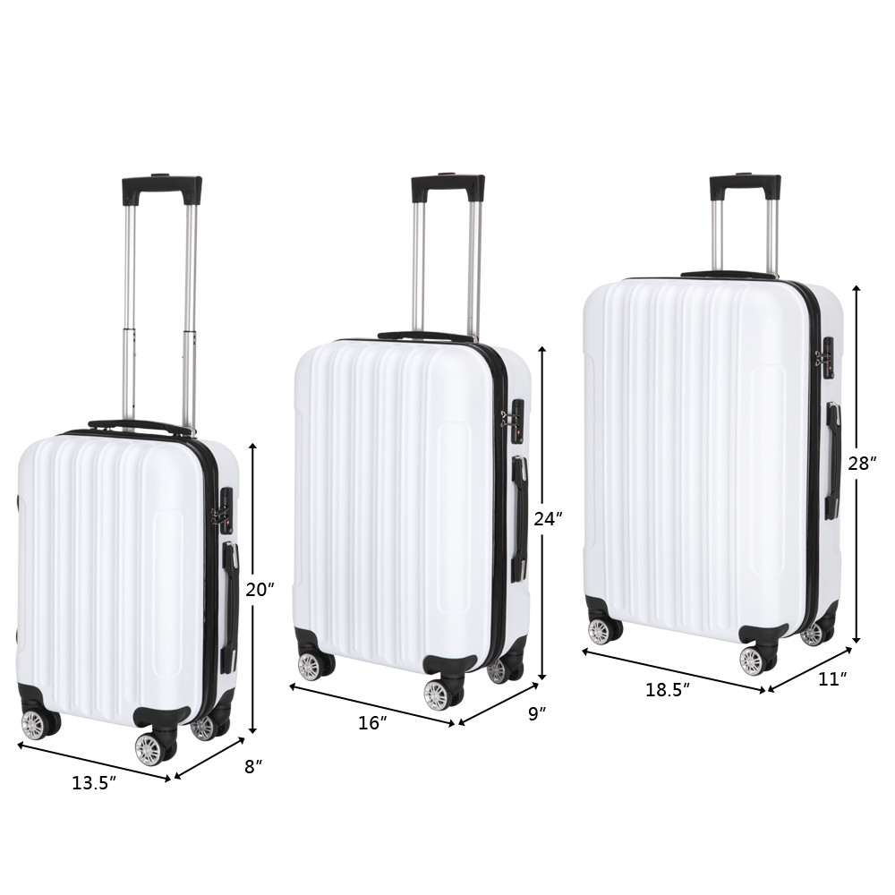 3-Piece Travel Luggage Suitcase Set with Metal Frame & TSA Lock product image