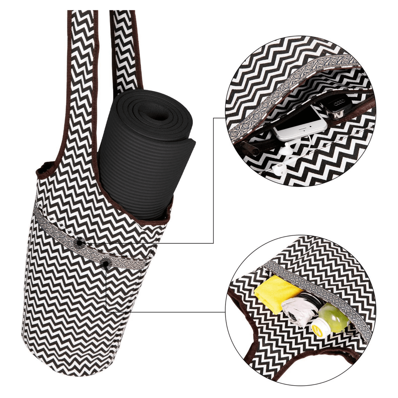 Yoga Mat Carrying Tote Bag with Large Pockets product image