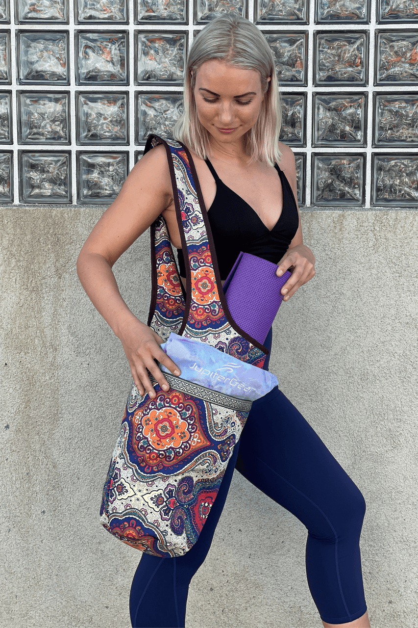 Yoga Mat Carrying Tote Bag with Large Pockets product image