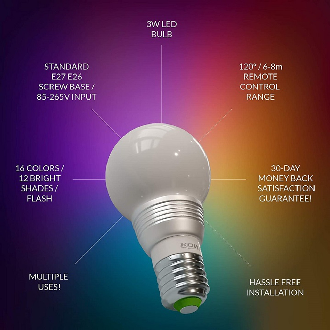 Kobra™ LED Color-Changing Light Bulb with Remote (2- to 4-Pack) product image