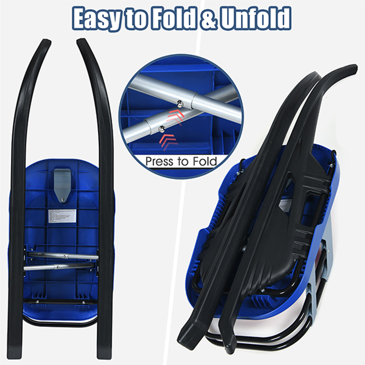 Kids' Frost-Resistant Folding Metal Snow Sled product image