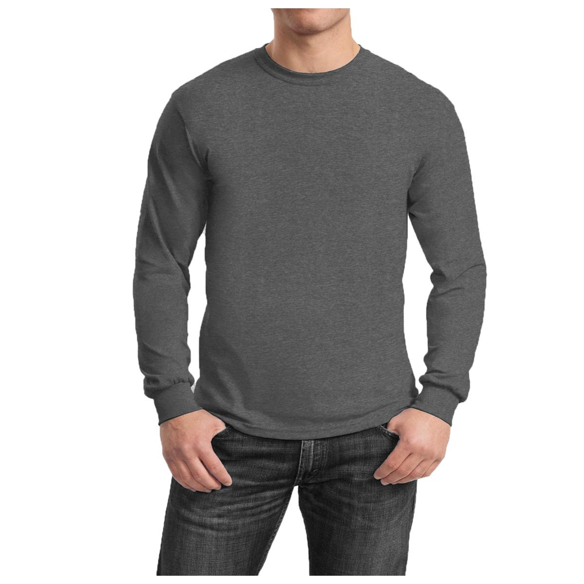 Men's Cotton-Blend Crew Neck Long Sleeve Tee product image