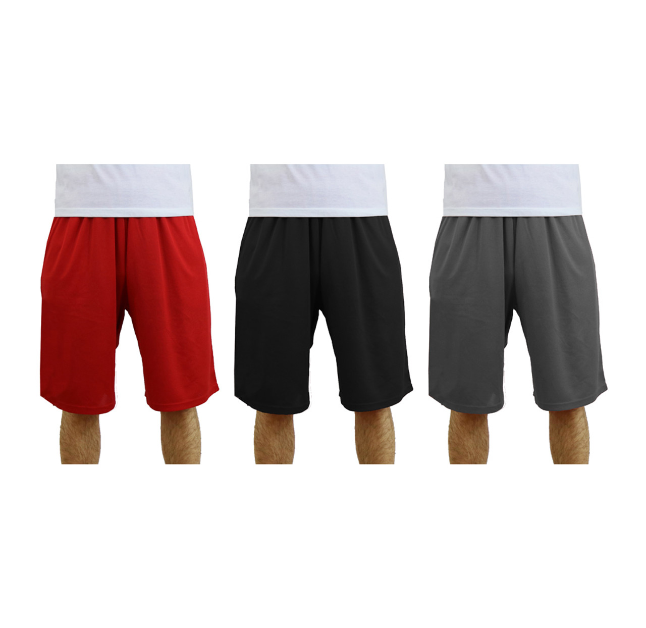Men’s Moisture Wicking Active Mesh Shorts (3-Pack) product image