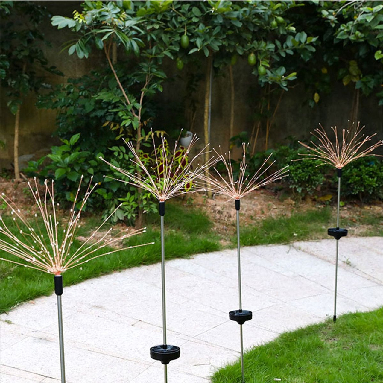 Solarek® 2-Piece Solar Powered Starburst Firework 120-LED Garden Path Lights product image