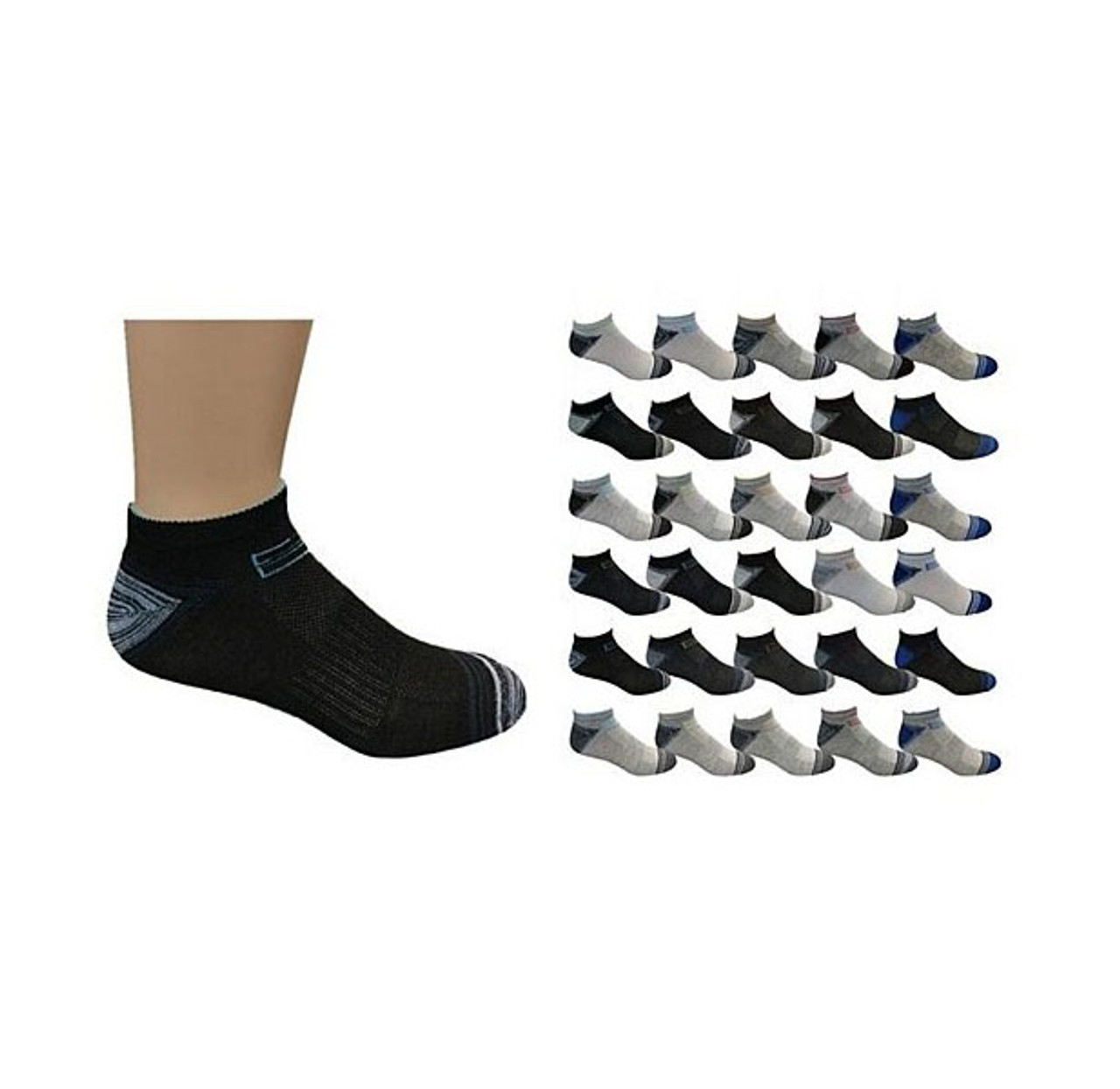 Men's Active Performance Low-Cut Ankle Socks (20- or 50-Pairs) product image