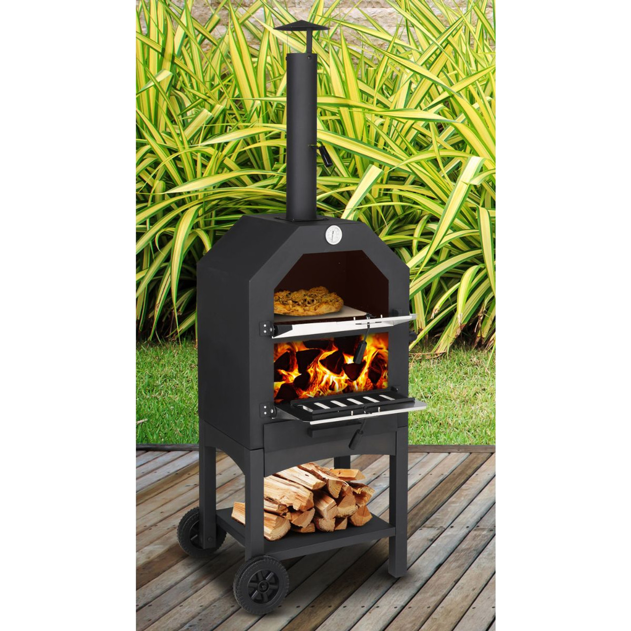 Outdoor Wood-Burning Pizza Oven with Pizza Stone product image