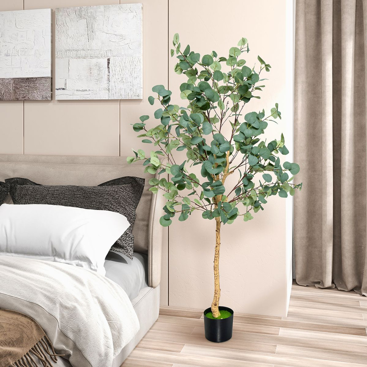 Goplus® 5.5-Feet Artificial Indoor Eucalyptus Tree product image