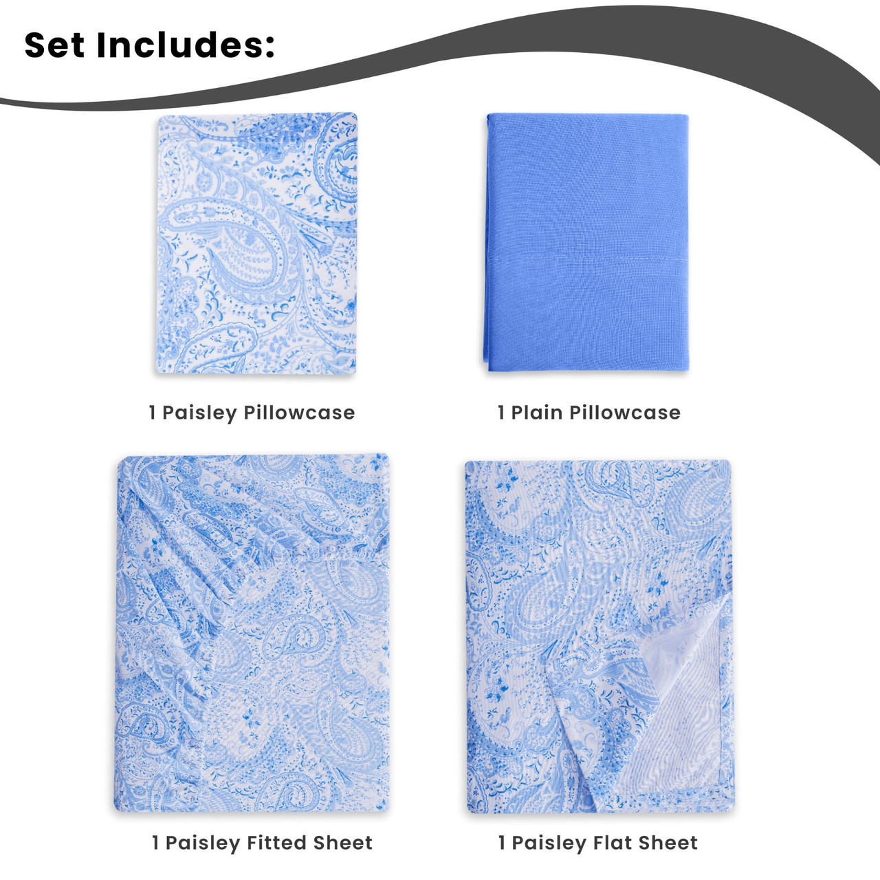 4 or 6-Piece Paisley Printed Deep Pocket Bed Sheet Set product image