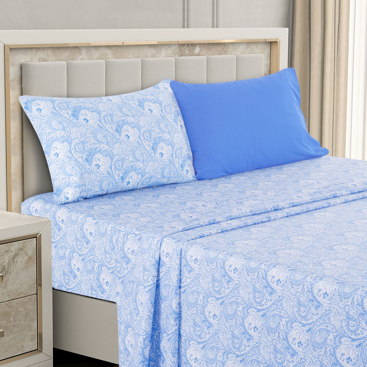 4 or 6-Piece Paisley Printed Deep Pocket Bed Sheet Set product image