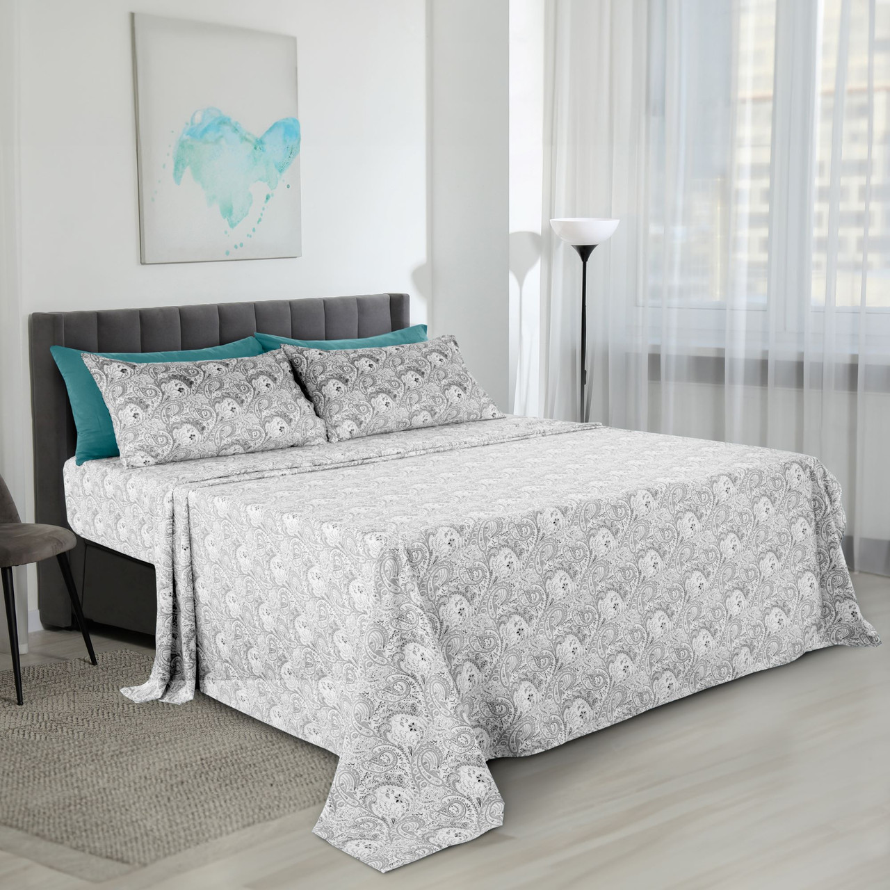 4 or 6-Piece Paisley Printed Deep Pocket Bed Sheet Set product image
