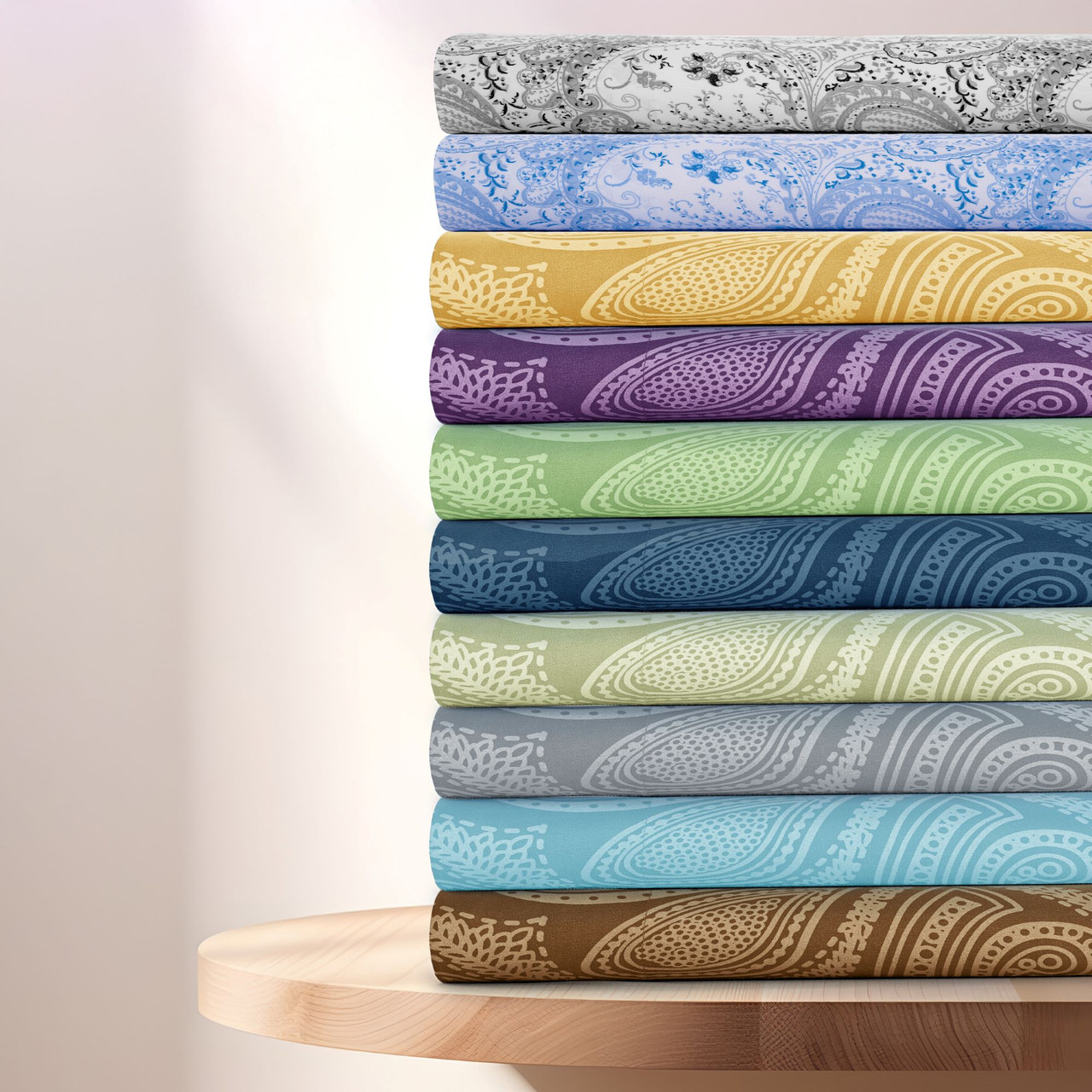 4 or 6-Piece Paisley Printed Deep Pocket Bed Sheet Set product image